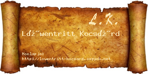 Löwentritt Kocsárd névjegykártya